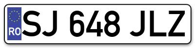 Placuta inmatriculare numar auto  SJ-648-JLZ, SJ 648 JLZ, SJ648JLZ