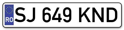 Placuta inmatriculare numar auto  SJ-649-KND, SJ 649 KND, SJ649KND