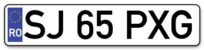 Placuta inmatriculare numar auto  SJ-65-PXG, SJ 65 PXG, SJ65PXG
