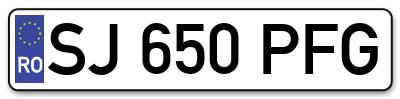 Placuta inmatriculare numar auto  SJ-650-PFG, SJ 650 PFG, SJ650PFG