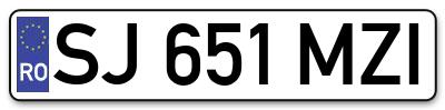 Placuta inmatriculare numar auto  SJ-651-MZI, SJ 651 MZI, SJ651MZI