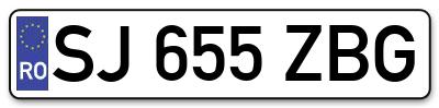 Placuta inmatriculare numar auto  SJ-655-ZBG, SJ 655 ZBG, SJ655ZBG