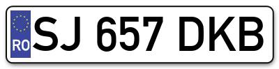 Placuta inmatriculare numar auto  SJ-657-DKB, SJ 657 DKB, SJ657DKB