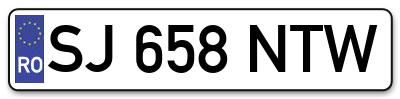 Placuta inmatriculare numar auto  SJ-658-NTW, SJ 658 NTW, SJ658NTW