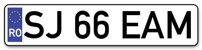 Placuta inmatriculare numar auto  SJ-66-EAM, SJ 66 EAM, SJ66EAM