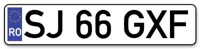 Placuta inmatriculare numar auto  SJ-66-GXF, SJ 66 GXF, SJ66GXF