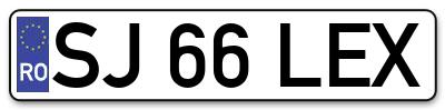 Placuta inmatriculare numar auto  SJ-66-LEX, SJ 66 LEX, SJ66LEX
