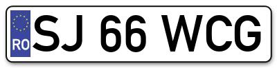 Placuta inmatriculare numar auto  SJ-66-WCG, SJ 66 WCG, SJ66WCG