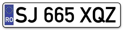 Placuta inmatriculare numar auto  SJ-665-XQZ, SJ 665 XQZ, SJ665XQZ