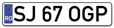 Placuta inmatriculare numar auto  SJ-67-OGP, SJ 67 OGP, SJ67OGP