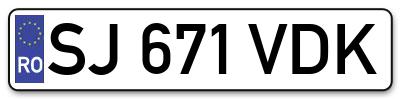Placuta inmatriculare numar auto  SJ-671-VDK, SJ 671 VDK, SJ671VDK