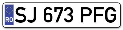 Placuta inmatriculare numar auto  SJ-673-PFG, SJ 673 PFG, SJ673PFG
