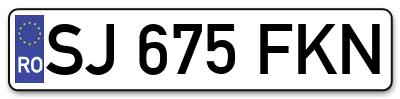 Placuta inmatriculare numar auto  SJ-675-FKN, SJ 675 FKN, SJ675FKN