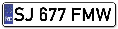 Placuta inmatriculare numar auto  SJ-677-FMW, SJ 677 FMW, SJ677FMW