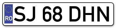 Placuta inmatriculare numar auto  SJ-68-DHN, SJ 68 DHN, SJ68DHN