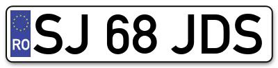 Placuta inmatriculare numar auto  SJ-68-JDS, SJ 68 JDS, SJ68JDS