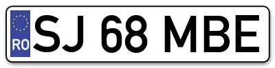 Placuta inmatriculare numar auto  SJ-68-MBE, SJ 68 MBE, SJ68MBE