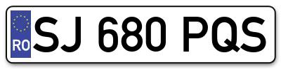 Placuta inmatriculare numar auto  SJ-680-PQS, SJ 680 PQS, SJ680PQS