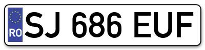 Placuta inmatriculare numar auto  SJ-686-EUF, SJ 686 EUF, SJ686EUF