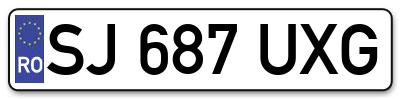 Placuta inmatriculare numar auto  SJ-687-UXG, SJ 687 UXG, SJ687UXG