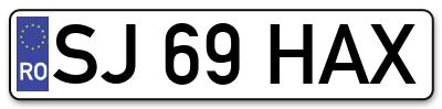 Placuta inmatriculare numar auto  SJ-69-HAX, SJ 69 HAX, SJ69HAX
