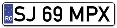 Placuta inmatriculare numar auto  SJ-69-MPX, SJ 69 MPX, SJ69MPX