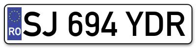 Placuta inmatriculare numar auto  SJ-694-YDR, SJ 694 YDR, SJ694YDR