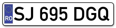 Placuta inmatriculare numar auto  SJ-695-DGQ, SJ 695 DGQ, SJ695DGQ
