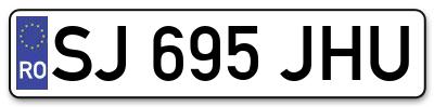 Placuta inmatriculare numar auto  SJ-695-JHU, SJ 695 JHU, SJ695JHU