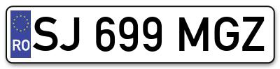 Placuta inmatriculare numar auto  SJ-699-MGZ, SJ 699 MGZ, SJ699MGZ