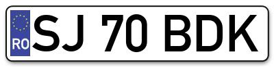 Placuta inmatriculare numar auto  SJ-70-BDK, SJ 70 BDK, SJ70BDK