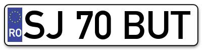 Placuta inmatriculare numar auto  SJ-70-BUT, SJ 70 BUT, SJ70BUT