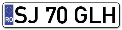 Placuta inmatriculare numar auto  SJ-70-GLH, SJ 70 GLH, SJ70GLH