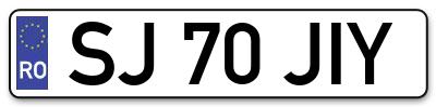 Placuta inmatriculare numar auto  SJ-70-JIY, SJ 70 JIY, SJ70JIY