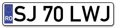 Placuta inmatriculare numar auto  SJ-70-LWJ, SJ 70 LWJ, SJ70LWJ