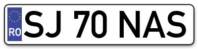 Placuta inmatriculare numar auto  SJ-70-NAS, SJ 70 NAS, SJ70NAS