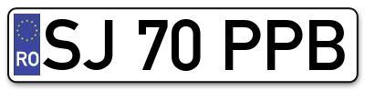 Placuta inmatriculare numar auto  SJ-70-PPB, SJ 70 PPB, SJ70PPB