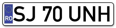Placuta inmatriculare numar auto  SJ-70-UNH, SJ 70 UNH, SJ70UNH