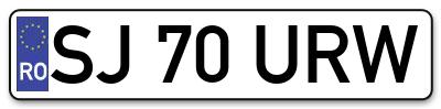 Placuta inmatriculare numar auto  SJ-70-URW, SJ 70 URW, SJ70URW
