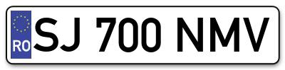 Placuta inmatriculare numar auto  SJ-700-NMV, SJ 700 NMV, SJ700NMV