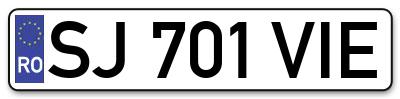 Placuta inmatriculare numar auto  SJ-701-VIE, SJ 701 VIE, SJ701VIE
