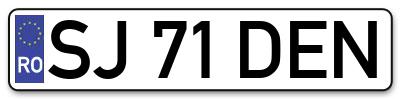 Placuta inmatriculare numar auto  SJ-71-DEN, SJ 71 DEN, SJ71DEN