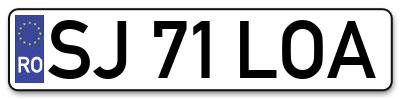 Placuta inmatriculare numar auto  SJ-71-LOA, SJ 71 LOA, SJ71LOA