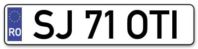 Placuta inmatriculare numar auto  SJ-71-OTI, SJ 71 OTI, SJ71OTI