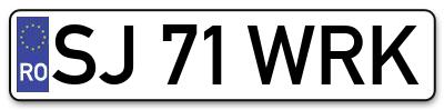 Placuta inmatriculare numar auto  SJ-71-WRK, SJ 71 WRK, SJ71WRK