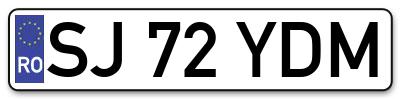 Placuta inmatriculare numar auto  SJ-72-YDM, SJ 72 YDM, SJ72YDM