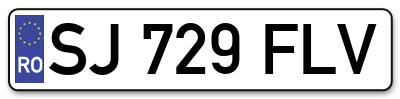 Placuta inmatriculare numar auto  SJ-729-FLV, SJ 729 FLV, SJ729FLV