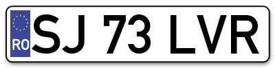 Placuta inmatriculare numar auto  SJ-73-LVR, SJ 73 LVR, SJ73LVR