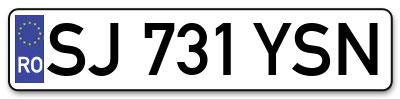 Placuta inmatriculare numar auto  SJ-731-YSN, SJ 731 YSN, SJ731YSN