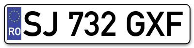 Placuta inmatriculare numar auto  SJ-732-GXF, SJ 732 GXF, SJ732GXF